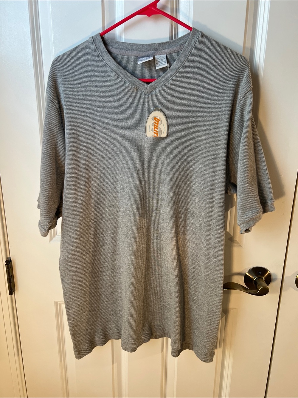 Light Gray V-Neck Short Sleeve Men's Polo